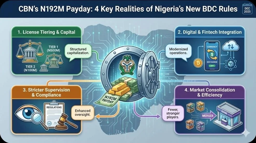 CBN's N192M Payday: 4 Key Realities of Nigeria's New BDC Rules