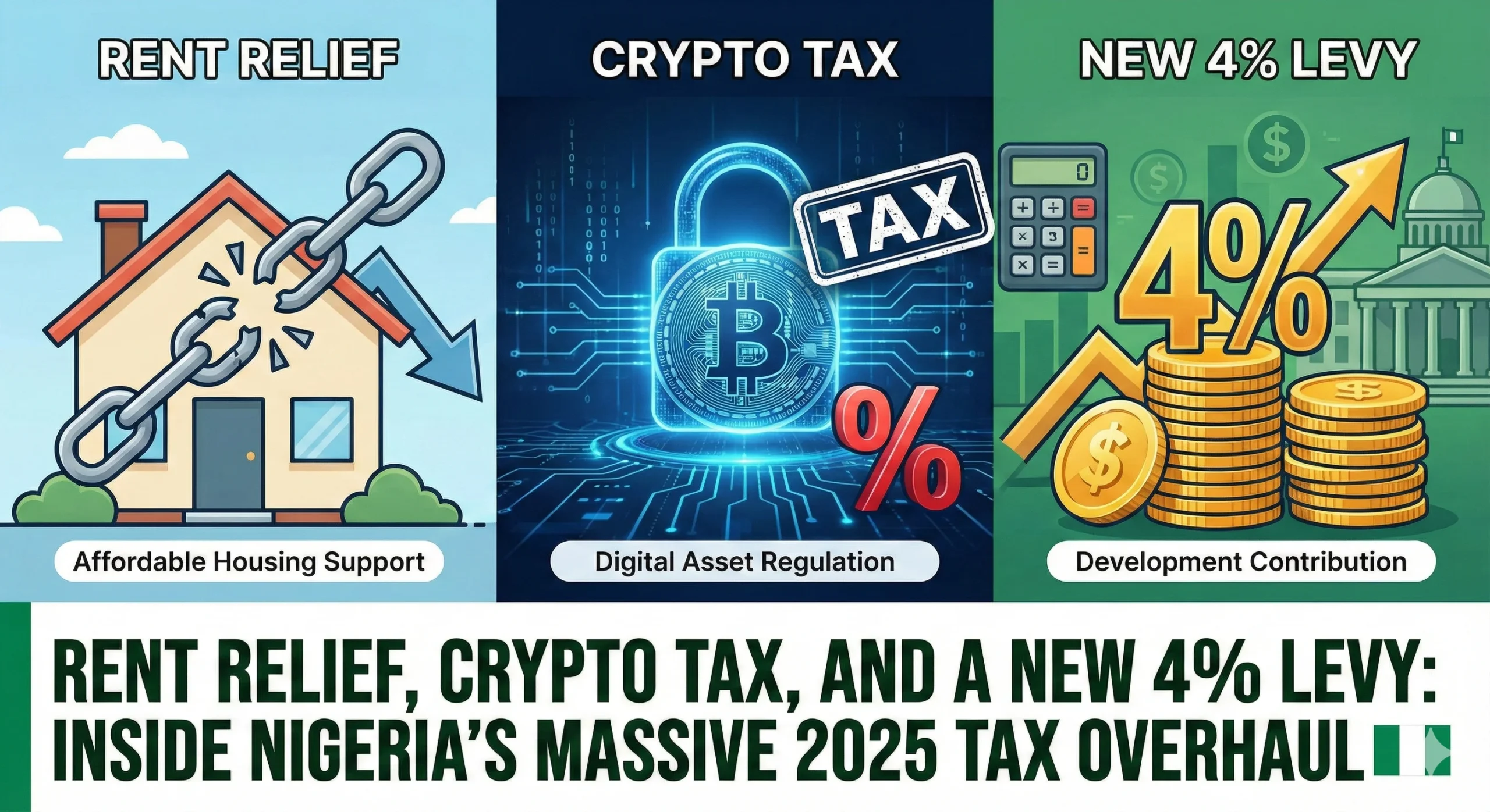 Rent Relief, Crypto Tax, and a New 4% Levy: Inside Nigeria’s Massive 2025 Tax Overhaul